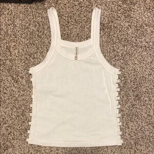 Emma & Sam White Cut Out Tank Top XS